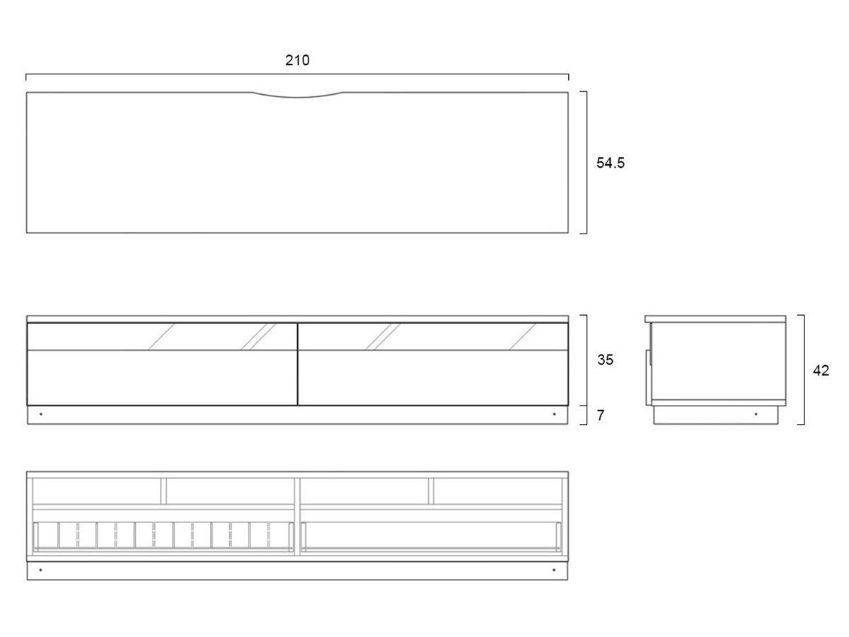 【ヒラシマ/HIRASHIMA / GOODS】のCARAMELLA TV Board / カラメッラ テレビボード インテリア・キッズ・メンズ・レディースファッション・服の通販 founy(ファニー) 　ガラス　Glass, Glassware　フォルム　Silhouette, Form　ホーム・キャンプ・アウトドア・お取り寄せ　Home Living / Home & Lifestyle / Camping Gear / Outdoor Camping　家具・インテリア　Home Furniture & Interior. Stylish & Functional Living Spaces　テレビボード・テレビ台　TV Cabinets & Consoles　テレビ台・TVボード　Tv Board　「幅210cm」寸法図|ID: prp329100004880689 ipo3291000000036428249