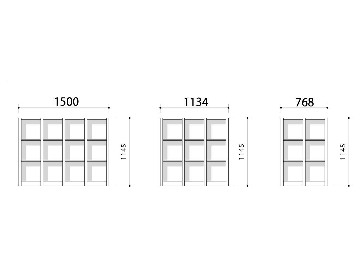 【フライミー ヴェール/FLYMEe vert / GOODS】のYSF SYSTEM SHELF / YSF システムシェルフ インテリア・キッズ・メンズ・レディースファッション・服の通販 founy(ファニー) 　シンプル　Simple, Minimal　スクエア　Square, Square Shape　雑誌　Magazine, Fashion Magazine　ホーム・キャンプ・アウトドア・お取り寄せ　Home Living / Home & Lifestyle / Camping Gear / Outdoor Camping　家具・インテリア　Home Furniture & Interior. Stylish & Functional Living Spaces　収納家具・キャビネット　Storage Furniture　シェルフ・オープンラック・収納棚　Open Shelf Rack　寸法図「3段」|ID: prp329100004886232 ipo3291000000036480305