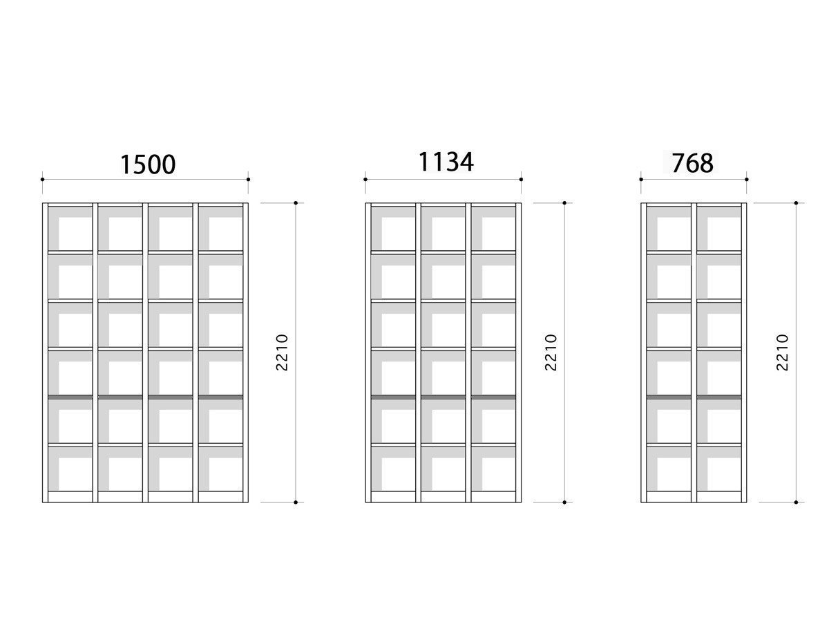 【フライミー ヴェール/FLYMEe vert / GOODS】のYSF SYSTEM SHELF / YSF システムシェルフ インテリア・キッズ・メンズ・レディースファッション・服の通販 founy(ファニー) 　シンプル　Simple, Minimal　スクエア　Square, Square Shape　雑誌　Magazine, Fashion Magazine　ホーム・キャンプ・アウトドア・お取り寄せ　Home Living / Home & Lifestyle / Camping Gear / Outdoor Camping　家具・インテリア　Home Furniture & Interior. Stylish & Functional Living Spaces　収納家具・キャビネット　Storage Furniture　シェルフ・オープンラック・収納棚　Open Shelf Rack　寸法図「6段」|ID: prp329100004886232 ipo3291000000036480311