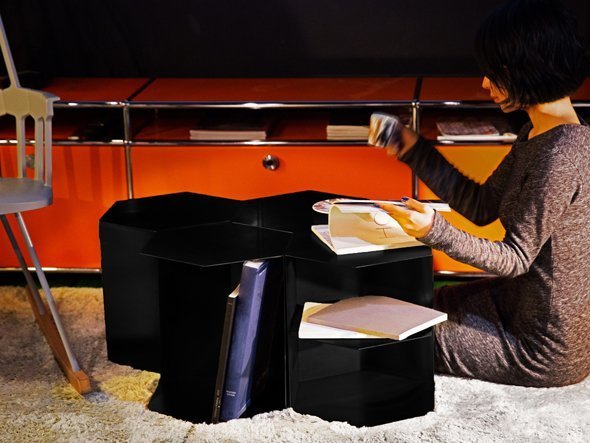 【三代目板金屋/Bankinya / GOODS】のhoneycomb / ハニカム 交互開放型(ブラック) インテリア・キッズ・メンズ・レディースファッション・服の通販 founy(ファニー) 　送料無料　Free Shipping　おすすめ　Recommended / Our Picks　シルバー　Silver, Metallic Silver　テーブル　Table, Dining Table　ミックス　Mix, Mixed Style　ホーム・キャンプ・アウトドア・お取り寄せ　Home Living / Home & Lifestyle / Camping Gear / Outdoor Camping　家具・インテリア　Home Furniture & Interior. Stylish & Functional Living Spaces　収納家具・キャビネット　Storage Furniture　シェルフ・オープンラック・収納棚　Open Shelf Rack　複数を組み合わせることでローテーブルとしてご使用いただけます。|ID: prp329100004886321 ipo3291000000036481944