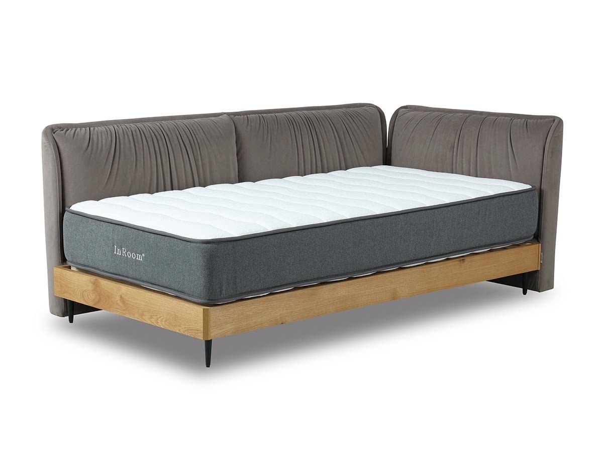 【インルーム/InRoom / GOODS】のNATARISU BED / ナタリス ベッドフレーム 鉄脚 インテリア・キッズ・メンズ・レディースファッション・服の通販 founy(ファニー) 　ウッド　Wooden Design　ギャザー　Gathered, Ruffled　クッション　Cushion, Throw Pillow　クラシカル　Classical, Vintage-Inspired　シンプル　Simple, Minimal　スプリング　Spring, Spring Collection　スリム　Slim, Slim Fit　ダブル　Double, Double-Breasted　フレーム　Frame, Outline　ベルベット　Velvet, Velvety　エレガント 上品　Elegant　ホーム・キャンプ・アウトドア・お取り寄せ　Home Living / Home & Lifestyle / Camping Gear / Outdoor Camping　家具・インテリア　Home Furniture & Interior. Stylish & Functional Living Spaces　ベッド　Modern Beds for Every Room　シングルベッド・1人用ベッド　Single Bed　ホーム・キャンプ・アウトドア・お取り寄せ　Home Living / Home & Lifestyle / Camping Gear / Outdoor Camping　家具・インテリア　Home Furniture & Interior. Stylish & Functional Living Spaces　ベッド　Modern Beds for Every Room　セミダブルベッド　Small Double Bed / Three-Quarter Bed　ホーム・キャンプ・アウトドア・お取り寄せ　Home Living / Home & Lifestyle / Camping Gear / Outdoor Camping　家具・インテリア　Home Furniture & Interior. Stylish & Functional Living Spaces　ベッド　Modern Beds for Every Room　ダブルベッド・2人用ベッド　Double Bed / Full Size Bed　サイズ:シングル、クッションボード:L字クッション追加|ID: prp329100004896137 ipo3291000000036607183