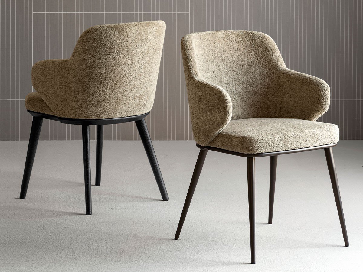 【カリガリス/Calligaris / GOODS】のFOYER / ホワイエ メタル脚 CS/1898 インテリア・キッズ・メンズ・レディースファッション・服の通販 founy(ファニー) 　送料無料　Free Shipping　エレガント 上品　Elegant　メタル　Metal, Metal Parts　ラップ　Wrap, Wrap Design　ホーム・キャンプ・アウトドア・お取り寄せ　Home Living / Home & Lifestyle / Camping Gear / Outdoor Camping　家具・インテリア　Home Furniture & Interior. Stylish & Functional Living Spaces　チェア・椅子　Seating & Chairs　ダイニングチェア・木製チェア　Dining Chairs　[左]CS/1889(木脚)、[右]シートT2J トープ、脚部P29L マットブロンズ|ID: prp329100004896860 ipo3291000000036615164