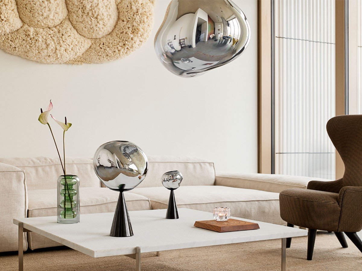 【トム ディクソン/Tom Dixon / GOODS】のMelt Cone Fat Table / メルト コーンファット テーブルライト インテリア・キッズ・メンズ・レディースファッション・服の通販 founy(ファニー) 　ガラス　Glass, Glassware　コレクション　Collection, Seasonal Line　シェイプ　Shape, Slim Fit　テーブル　Table, Dining Table　ハンド　Hand, Handmade　バランス　Balance, Style Balance　送料無料　Free Shipping　ホーム・キャンプ・アウトドア・お取り寄せ　Home Living / Home & Lifestyle / Camping Gear / Outdoor Camping　家具・インテリア　Home Furniture & Interior. Stylish & Functional Living Spaces　ライト・照明　Lamps & Lighting Fixtures　デスクライト・卓上照明　Desk Lamp / Table Lamp / Study Light　シェードクローム、ベースブラック|ID: prp329100004897364 ipo3291000000036627036