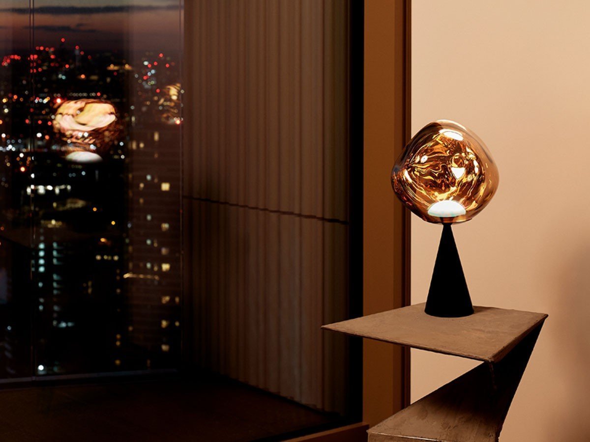 【トム ディクソン/Tom Dixon / GOODS】のMelt Cone Fat Table / メルト コーンファット テーブルライト インテリア・キッズ・メンズ・レディースファッション・服の通販 founy(ファニー) 　ガラス　Glass, Glassware　コレクション　Collection, Seasonal Line　シェイプ　Shape, Slim Fit　テーブル　Table, Dining Table　ハンド　Hand, Handmade　バランス　Balance, Style Balance　送料無料　Free Shipping　ホーム・キャンプ・アウトドア・お取り寄せ　Home Living / Home & Lifestyle / Camping Gear / Outdoor Camping　家具・インテリア　Home Furniture & Interior. Stylish & Functional Living Spaces　ライト・照明　Lamps & Lighting Fixtures　デスクライト・卓上照明　Desk Lamp / Table Lamp / Study Light　シェードゴールド、ベースブラック|ID: prp329100004897364 ipo3291000000036627037