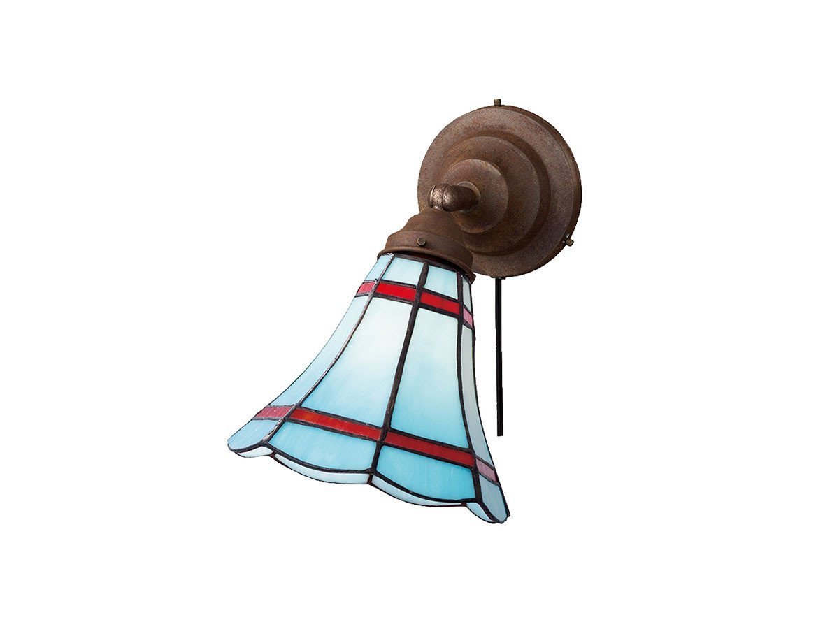 【フライミー ファクトリー/FLYMEe Factory / GOODS】のCUSTOM SERIES Basic Wall Lamp × Stained Glass Maribu / カスタムシリーズ ベーシックウォールランプ × ステンドグラス(マリブ) インテリア・キッズ・メンズ・レディースファッション・服の通販 founy(ファニー) 　デスク　Desk, Work Desk　ハンド　Hand, Handmade　ベーシック　Basic, Essential　送料無料　Free Shipping　ホーム・キャンプ・アウトドア・お取り寄せ　Home Living / Home & Lifestyle / Camping Gear / Outdoor Camping　家具・インテリア　Home Furniture & Interior. Stylish & Functional Living Spaces　ライト・照明　Lamps & Lighting Fixtures　器具本体:ラスティメタル、シェード:ブルー|ID: prp329100004897499 ipo3291000000036628904