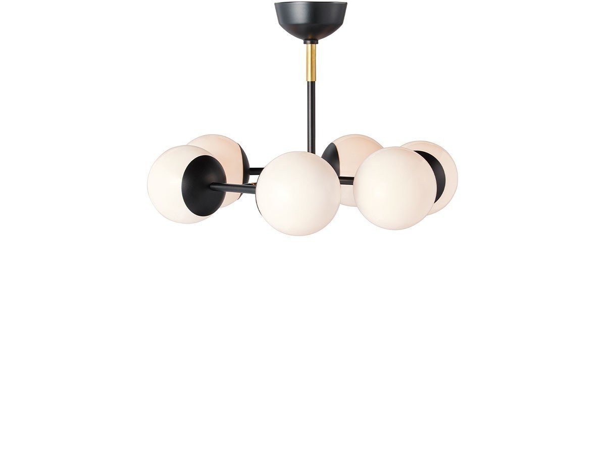 【フライミーパーラー/FLYMEe Parlor / GOODS】のCeiling Lamp / シーリングランプ #113827 インテリア・キッズ・メンズ・レディースファッション・服の通販 founy(ファニー) 　送料無料　Free Shipping　エレガント 上品　Elegant　ガラス　Glass, Glassware　モダン　Modern, Contemporary　リラックス　Relax, Relaxed Fit　ホーム・キャンプ・アウトドア・お取り寄せ　Home Living / Home & Lifestyle / Camping Gear / Outdoor Camping　家具・インテリア　Home Furniture & Interior. Stylish & Functional Living Spaces　ライト・照明　Lamps & Lighting Fixtures　シーリングライト・天井照明　Ceiling Light / Flush Mount Light　それぞれ2灯のシェードが付いた3本のバーは、水平垂直に稼働し、支柱とバーの接合部分の角度も調節可能。|ID: prp329100004897629 ipo3291000000036630617