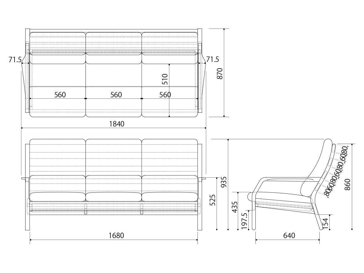 【ワイホープ/Y HOPE / GOODS】のSofa / ソファ インテリア・キッズ・メンズ・レディースファッション・服の通販 founy(ファニー) 　コンパクト　Compact, Small Size　リラックス　Relax, Relaxed Fit　ルーズ　Loose, Oversized　ホーム・キャンプ・アウトドア・お取り寄せ　Home Living / Home & Lifestyle / Camping Gear / Outdoor Camping　家具・インテリア　Home Furniture & Interior. Stylish & Functional Living Spaces　ソファー　Couches & Sofas　寸法図「幅184cm」|ID: prp329100004897706 ipo3291000000036632232