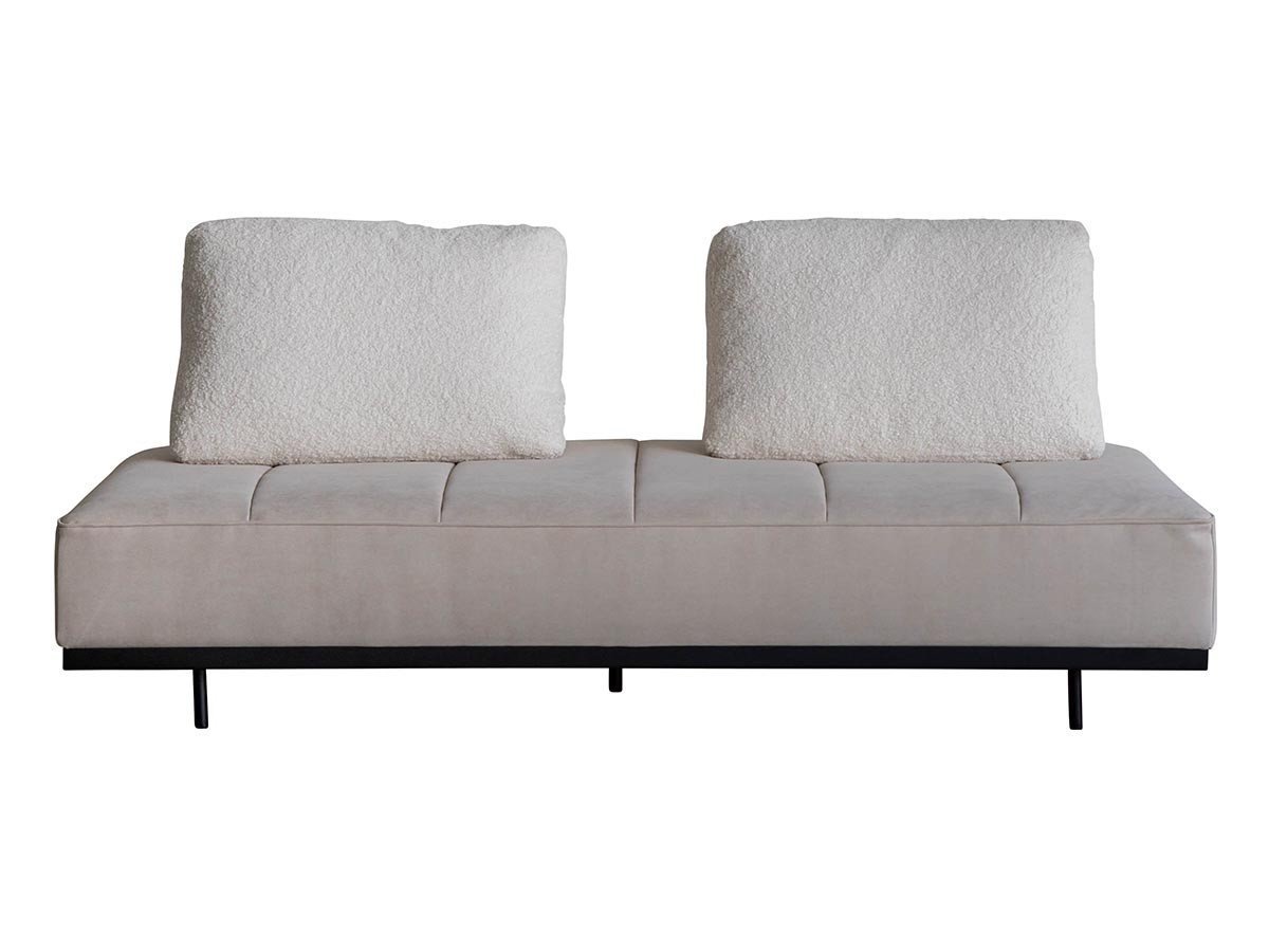 【オアシス/OASIS / GOODS】のGLOW SOFA / グロー ソファ 3人掛けベース + 背クッション2点 インテリア・キッズ・メンズ・レディースファッション・服の通販 founy(ファニー) 　クッション　Cushion, Throw Pillow　バランス　Balance, Style Balance　フラット　Flat, Flat Shoes　モコモコ　Fuzzy, Fluffy　モダン　Modern, Contemporary　ホーム・キャンプ・アウトドア・お取り寄せ　Home Living / Home & Lifestyle / Camping Gear / Outdoor Camping　家具・インテリア　Home Furniture & Interior. Stylish & Functional Living Spaces　ソファー　Couches & Sofas　ベース張地:クリーム(スウェード調)、背クッション張地:GL ホイップ(ブークレ)|ID: prp329100004897745 ipo3291000000036632807