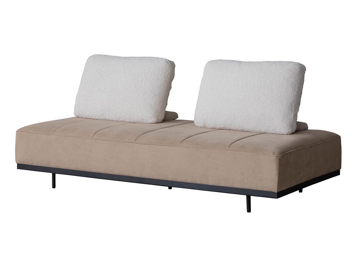 【オアシス/OASIS / GOODS】のGLOW SOFA / グロー ソファ 3人掛けベース + 背クッション2点 インテリア・キッズ・メンズ・レディースファッション・服の通販 founy(ファニー) 　クッション　Cushion, Throw Pillow　バランス　Balance, Style Balance　フラット　Flat, Flat Shoes　モコモコ　Fuzzy, Fluffy　モダン　Modern, Contemporary　ホーム・キャンプ・アウトドア・お取り寄せ　Home Living / Home & Lifestyle / Camping Gear / Outdoor Camping　家具・インテリア　Home Furniture & Interior. Stylish & Functional Living Spaces　ソファー　Couches & Sofas　ベース張地:サンド(スウェード調)、背クッション張地:GL ホイップ(ブークレ)|ID: prp329100004897745 ipo3291000000036632810