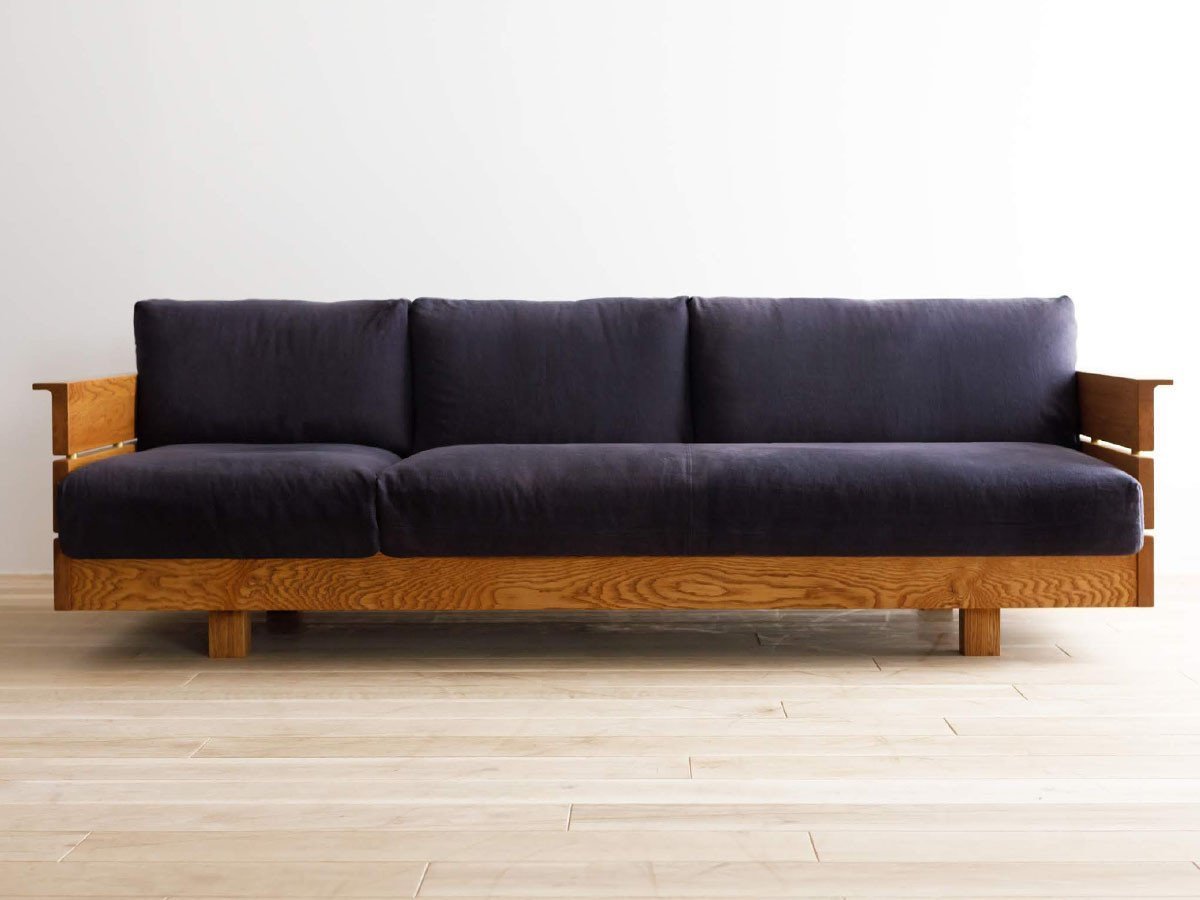 【広松木工/Hiromatsu Furniture / GOODS】のCAPO / カーポ ソファ 217 インテリア・キッズ・メンズ・レディースファッション・服の通販 founy(ファニー) 　ヴィンテージ　Vintage Style　クッション　Cushion, Throw Pillow　スリット　Slit, Slit Detail　フレーム　Frame, Outline　モダン　Modern, Contemporary　ラバー　Rubber, Rubber Sole　ホーム・キャンプ・アウトドア・お取り寄せ　Home Living / Home & Lifestyle / Camping Gear / Outdoor Camping　家具・インテリア　Home Furniture & Interior. Stylish & Functional Living Spaces　その他 インテリア雑貨、家具　Home Decor & Furniture Extras　張地:ネイビー / NV(ルーガ)、フレーム:オーク|ID: prp329100004904034 ipo3291000000036706852