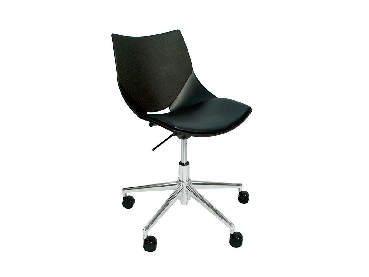 【チェラントラ/Cerantola / GOODS】のKoska Swivel X Desk Chair / コスカ スウィーベル X デスクチェア クッション付 インテリア・キッズ・メンズ・レディースファッション・服の通販 founy(ファニー) 　送料無料　Free Shipping　クッション　Cushion, Throw Pillow　コンパクト　Compact, Small Size　デスク　Desk, Work Desk　フィット　Fit, Slim Fit　ワーク　Workwear, Utility Style　ホーム・キャンプ・アウトドア・お取り寄せ　Home Living / Home & Lifestyle / Camping Gear / Outdoor Camping　家具・インテリア　Home Furniture & Interior. Stylish & Functional Living Spaces　チェア・椅子　Seating & Chairs　オフィスチェア・在宅ワーク用チェア　Office & Desk Chairs　ブラック|ID: prp329100004908810 ipo3291000000036770103