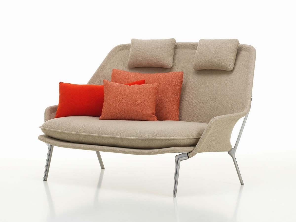 【ヴィトラ/Vitra / GOODS】のSlow Sofa / スローソファ(ファブリック) インテリア・キッズ・メンズ・レディースファッション・服の通販 founy(ファニー) 　クッション　Cushion, Throw Pillow　クラシック　Classic, Timeless Style　ファブリック　Fabric, Textile　フレーム　Frame, Outline　モダン　Modern, Contemporary　ホーム・キャンプ・アウトドア・お取り寄せ　Home Living / Home & Lifestyle / Camping Gear / Outdoor Camping　家具・インテリア　Home Furniture & Interior. Stylish & Functional Living Spaces　ソファー　Couches & Sofas　本体張地:フロッカ 02 ベージュ(ファブリック F80)、脚部:ディープブラックク|ID: prp329100004909224 ipo3291000000036774565