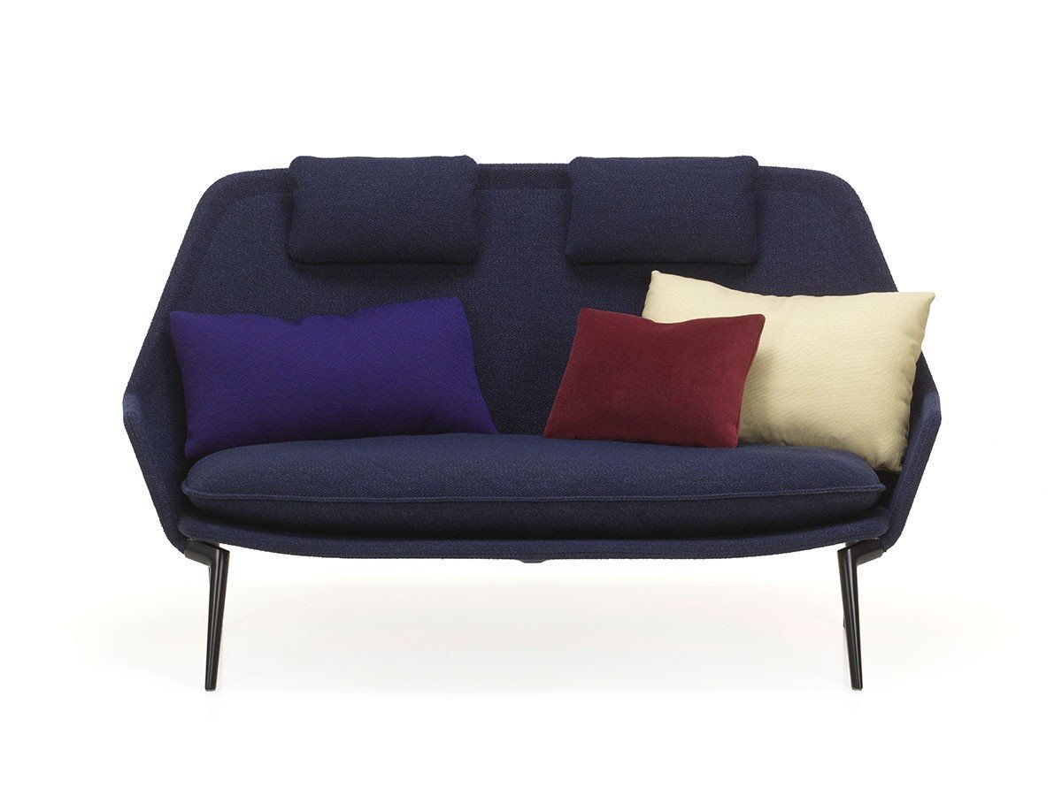 【ヴィトラ/Vitra / GOODS】のSlow Sofa / スローソファ(ファブリック) インテリア・キッズ・メンズ・レディースファッション・服の通販 founy(ファニー) 　クッション　Cushion, Throw Pillow　クラシック　Classic, Timeless Style　ファブリック　Fabric, Textile　フレーム　Frame, Outline　モダン　Modern, Contemporary　ホーム・キャンプ・アウトドア・お取り寄せ　Home Living / Home & Lifestyle / Camping Gear / Outdoor Camping　家具・インテリア　Home Furniture & Interior. Stylish & Functional Living Spaces　ソファー　Couches & Sofas　本体張地:フロッカ 01 ダークブルー(ファブリック F80)、脚部:ディープブラック<&gt|ID: prp329100004909224 ipo3291000000036774578