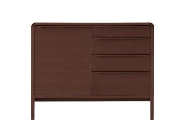 【日進木工/NISSHIN MOKKOU / GOODS】のGROW Sideboard / グロウ サイドボード 板扉 幅105cm インテリア・キッズ・メンズ・レディースファッション・服の通販 founy(ファニー) 　送料無料　Free Shipping　ステーショナリー　Stationery, Office Supplies　フォルム　Silhouette, Form　エレガント 上品　Elegant　ホーム・キャンプ・アウトドア・お取り寄せ　Home Living / Home & Lifestyle / Camping Gear / Outdoor Camping　家具・インテリア　Home Furniture & Interior. Stylish & Functional Living Spaces　収納家具・キャビネット　Storage Furniture　サイドボード・リビング収納　Cabinet / Storage Cabinet　ウッド:ブラックウォールナット WN(ウレタン塗装)、扉位置:左|ID: prp329100004909354 ipo3291000000036775776