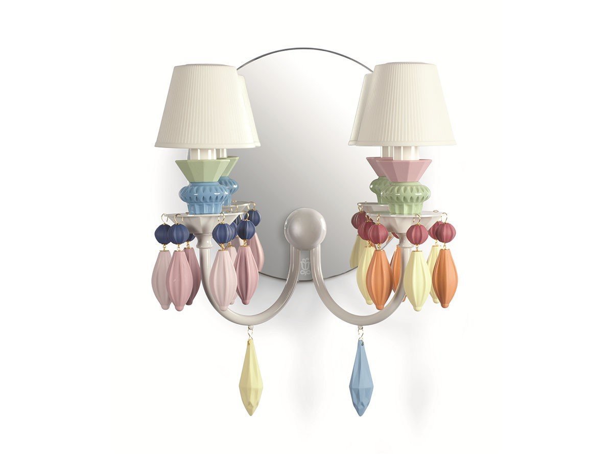 【リヤドロ/LLADRO / GOODS】のBelle de Nuit Wall Light 2 / ベル・ドゥ・ニュイ ウォールライト 2灯 人気、トレンドファッション・服の通販 founy(ファニー) 　エレガント 上品　Elegant　コレクション　Collection, Seasonal Line　透かし　Cut-Out, Lacework　フォルム　Silhouette, Form　レース　Lace, Lace Fabric　送料無料　Free Shipping　ホーム・キャンプ・アウトドア・お取り寄せ　Home Living / Home & Lifestyle / Camping Gear / Outdoor Camping　家具・インテリア　Home Furniture & Interior. Stylish & Functional Living Spaces　ライト・照明　Lamps & Lighting Fixtures　ホーム・キャンプ・アウトドア・お取り寄せ　Home Living / Home & Lifestyle / Camping Gear / Outdoor Camping　家具・インテリア　Home Furniture & Interior. Stylish & Functional Living Spaces　ミラー・ドレッサー　Mirrors & Dressers　壁掛けミラー・全身鏡・スタンドミラー　Wall Mirror　ホーム・キャンプ・アウトドア・お取り寄せ　Home Living / Home & Lifestyle / Camping Gear / Outdoor Camping　家具・インテリア　Home Furniture & Interior. Stylish & Functional Living Spaces　ミラー・ドレッサー　Mirrors & Dressers　ドレッサー・ミラー付き化粧台　Vanity Table for Bedroom　 other-1|ID: prp329100004911708 ipo3291000000036806840