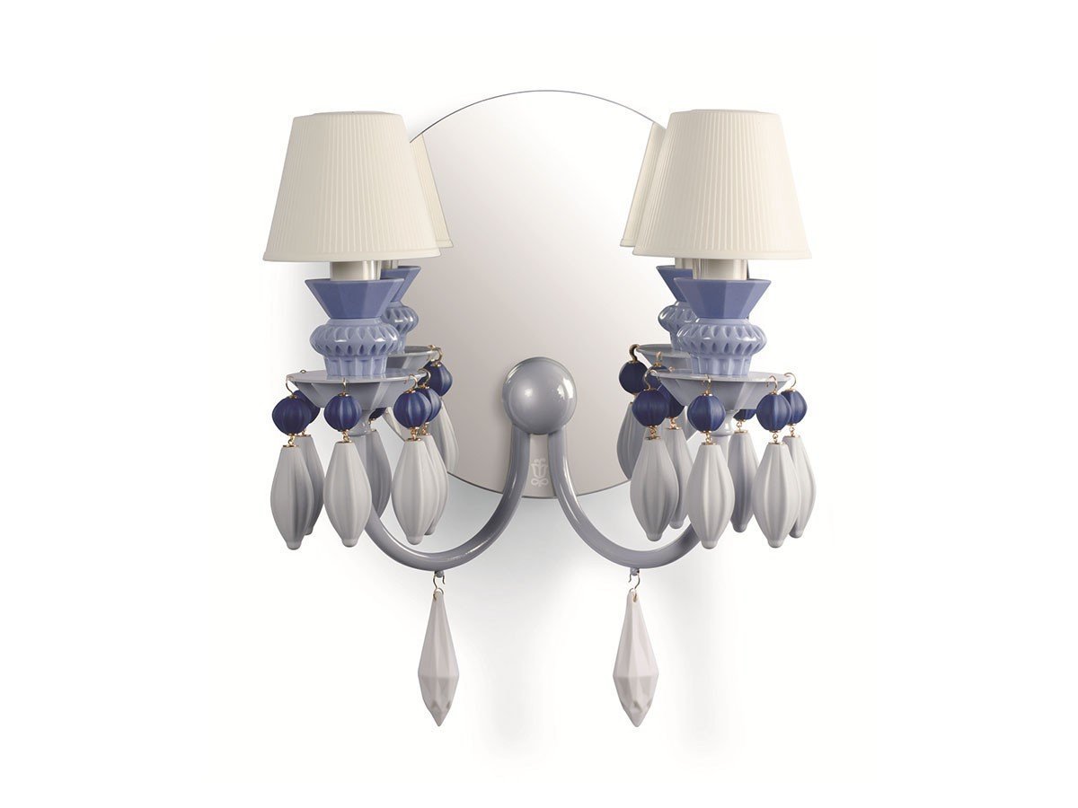 【リヤドロ/LLADRO / GOODS】のBelle de Nuit Wall Light 2 / ベル・ドゥ・ニュイ ウォールライト 2灯 インテリア・キッズ・メンズ・レディースファッション・服の通販 founy(ファニー) 　エレガント 上品　Elegant　コレクション　Collection, Seasonal Line　透かし　Cut-Out, Lacework　フォルム　Silhouette, Form　レース　Lace, Lace Fabric　送料無料　Free Shipping　ホーム・キャンプ・アウトドア・お取り寄せ　Home Living / Home & Lifestyle / Camping Gear / Outdoor Camping　家具・インテリア　Home Furniture & Interior. Stylish & Functional Living Spaces　ライト・照明　Lamps & Lighting Fixtures　ホーム・キャンプ・アウトドア・お取り寄せ　Home Living / Home & Lifestyle / Camping Gear / Outdoor Camping　家具・インテリア　Home Furniture & Interior. Stylish & Functional Living Spaces　ミラー・ドレッサー　Mirrors & Dressers　壁掛けミラー・全身鏡・スタンドミラー　Wall Mirror　ホーム・キャンプ・アウトドア・お取り寄せ　Home Living / Home & Lifestyle / Camping Gear / Outdoor Camping　家具・インテリア　Home Furniture & Interior. Stylish & Functional Living Spaces　ミラー・ドレッサー　Mirrors & Dressers　ドレッサー・ミラー付き化粧台　Vanity Table for Bedroom　ブルー|ID: prp329100004911708 ipo3291000000036806849