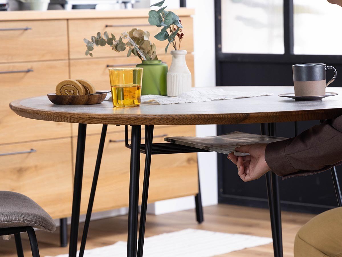 【ノラ/nora / GOODS】のMARURU DINING TABLE / マルル ダイニングテーブル メラミン天板 インテリア・キッズ・メンズ・レディースファッション・服の通販 founy(ファニー) 送料無料 Free Shipping テーブル Table, Dining Table モダン Modern, Contemporary ラウンド Round, Round Neck ホーム・キャンプ・アウトドア・お取り寄せ Home Living / Home & Lifestyle / Camping Gear / Outdoor Camping 家具・インテリア Home Furniture & Interior. Stylish & Functional Living Spaces テーブル Dining, Coffee & Side Tables ダイニングテーブル・食卓テーブル Dining Tables 天板下ラック(アイアンラック)はオプションです。|ID: prp329100004913123 ipo3291000000036820020