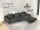 【フランネルソファ/FLANNEL SOFA / GOODS】のLENIS COUCH / レニス カウチ 張地:HUシリーズ チャコールグレー(グループ4)、脚部クロムメッキ、カウチ位置:座って左カウチ|ID: prp329100004916383 ipo3291000000036856185