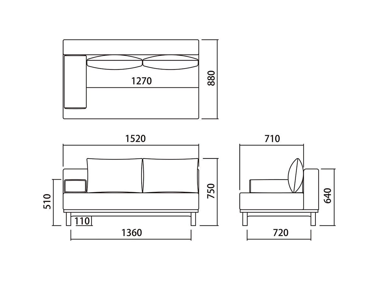【シーヴ/SIEVE / GOODS】のrect.unit sofa set / レクトユニット ソファ ワイド + ロング インテリア・キッズ・メンズ・レディースファッション・服の通販 founy(ファニー) クッション Cushion, Throw Pillow ロング Long, Long-Length ワイド Wide, Wide Fit 軽量 Lightweight, Ultra Light ホーム・キャンプ・アウトドア・お取り寄せ Home Living / Home & Lifestyle / Camping Gear / Outdoor Camping 家具・インテリア Home Furniture & Interior. Stylish & Functional Living Spaces ソファー Couches & Sofas カウチソファ・シェーズロング Chaise Lounge Sofas 「ソファ ワイド」寸法図|ID: prp329100004916396 ipo3291000000036856553