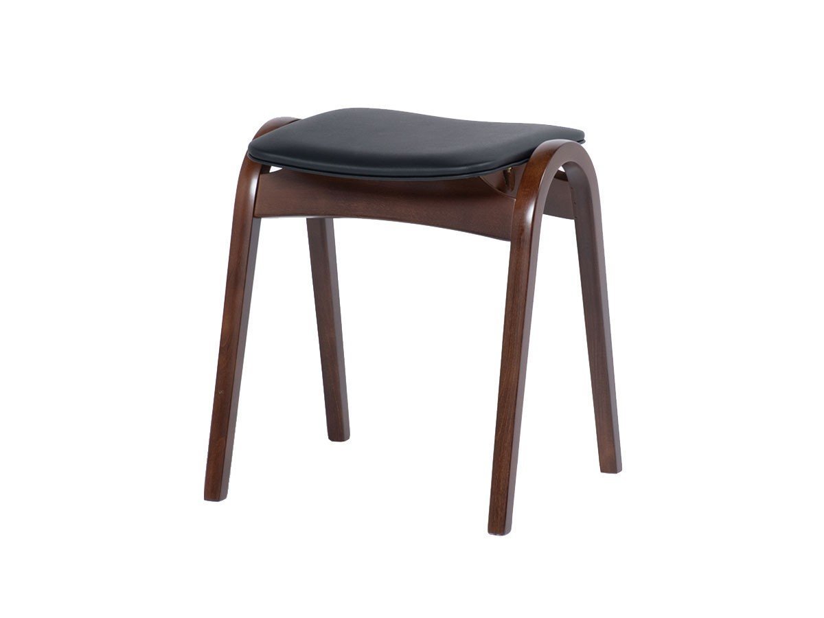 【秋田木工/Akimoku / GOODS】のStool No.202 / スツール No.202 ブナ材 インテリア・キッズ・メンズ・レディースファッション・服の通販 founy(ファニー) 　軽量　Lightweight, Ultra Light　シンプル　Simple, Minimal　テーブル　Table, Dining Table　送料無料　Free Shipping　ホーム・キャンプ・アウトドア・お取り寄せ　Home Living / Home & Lifestyle / Camping Gear / Outdoor Camping　家具・インテリア　Home Furniture & Interior. Stylish & Functional Living Spaces　チェア・椅子　Seating & Chairs　スツール・バースツール　Stools & Bar Stools　張地:BK(PVC)、フレームウォールナット WN|ID: prp329100004917167 ipo3291000000036869533