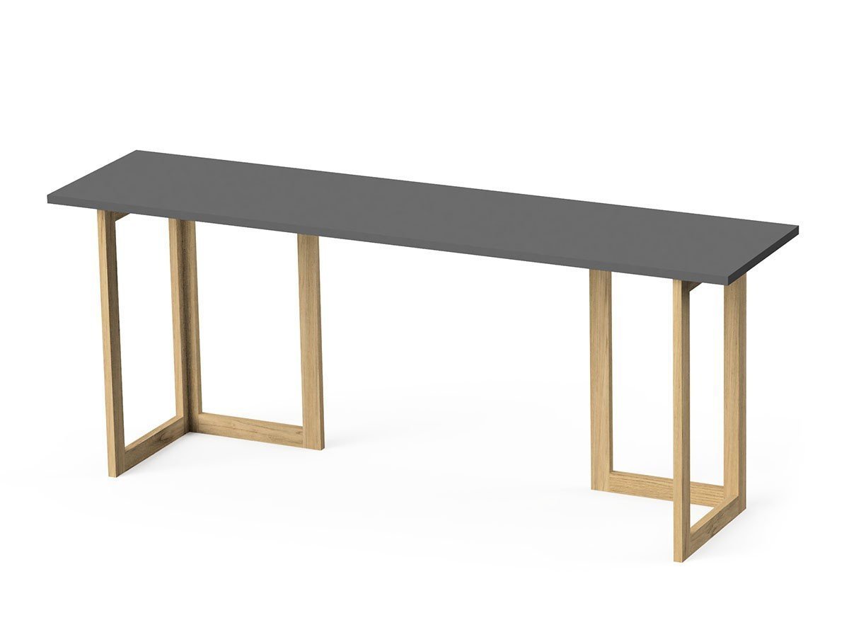 【スティール/stiiilll / GOODS】のTable Set / テーブルセット メラミン天板 ハーフ + 木脚 M インテリア・キッズ・メンズ・レディースファッション・服の通販 founy(ファニー) 　送料無料　Free Shipping　シンプル　Simple, Minimal　スリム　Slim, Slim Fit　テーブル　Table, Dining Table　デスク　Desk, Work Desk　ハーフ　Half, Half-Length　フラット　Flat, Flat Shoes　ホーム・キャンプ・アウトドア・お取り寄せ　Home Living / Home & Lifestyle / Camping Gear / Outdoor Camping　家具・インテリア　Home Furniture & Interior. Stylish & Functional Living Spaces　その他 インテリア雑貨、家具　Home Decor & Furniture Extras　天板ダークグレー|ID: prp329100004921163 ipo3291000000036919548