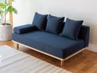 【フミ/Fumi / GOODS】のクッションでくつろぐソファ / クッションでくつろぐソファ ワイド 張地:ネイビー、肘用テーブル:不要、背面テーブル:不要|ID: prp329100004922776 ipo3291000000036937383