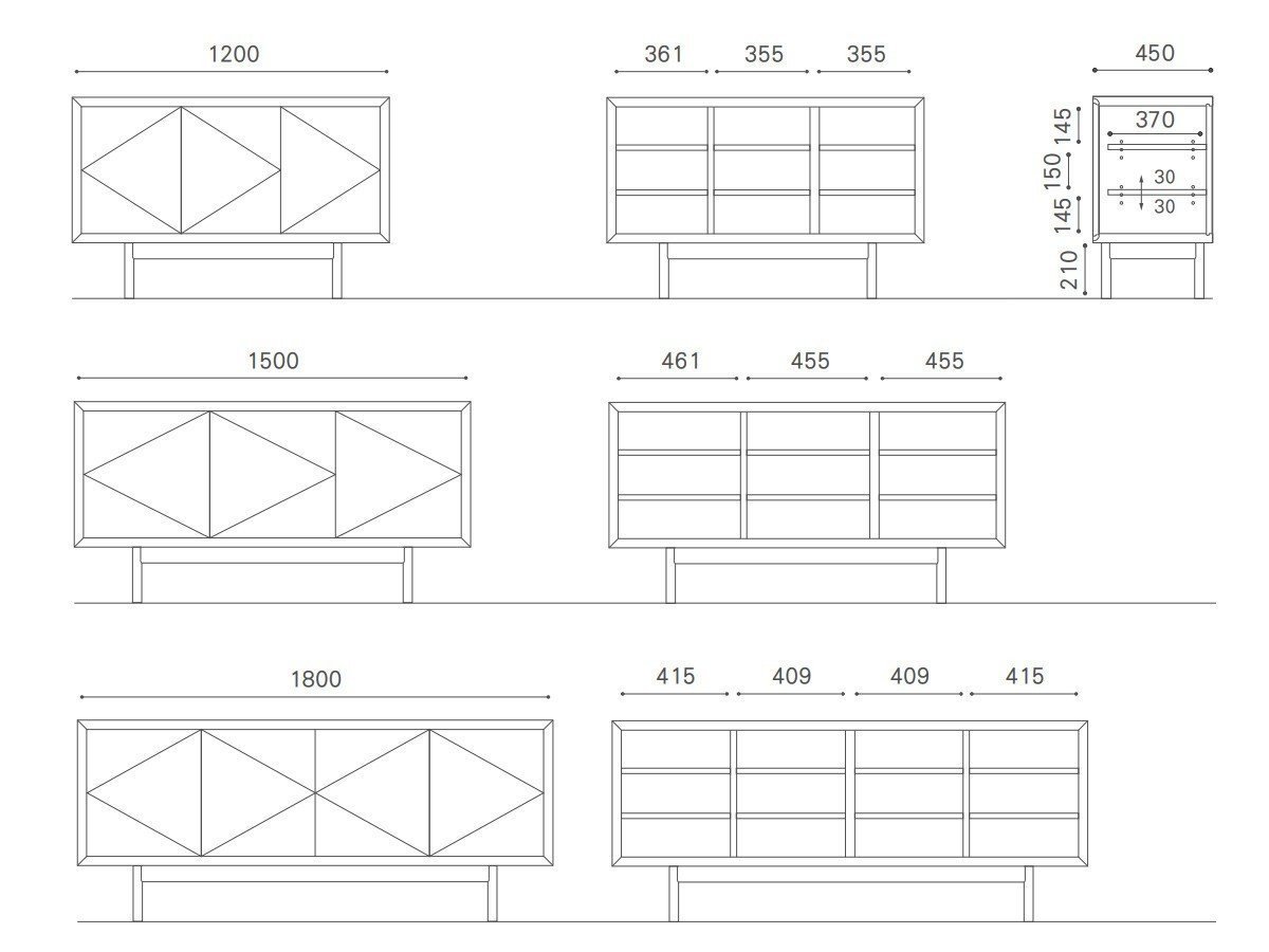 【マスターウォール/MASTERWAL / GOODS】のYU USB1 SIDE BOARD / ユー ユーエスビーワン サイドボード インテリア・キッズ・メンズ・レディースファッション・服の通販 founy(ファニー) 　シンプル　Simple, Minimal　ホーム・キャンプ・アウトドア・お取り寄せ　Home Living / Home & Lifestyle / Camping Gear / Outdoor Camping　家具・インテリア　Home Furniture & Interior. Stylish & Functional Living Spaces　収納家具・キャビネット　Storage Furniture　サイドボード・リビング収納　Cabinet / Storage Cabinet　「幅120 / 150 / 180cm」寸法図|ID: prp329100004923755 ipo3291000000036945050