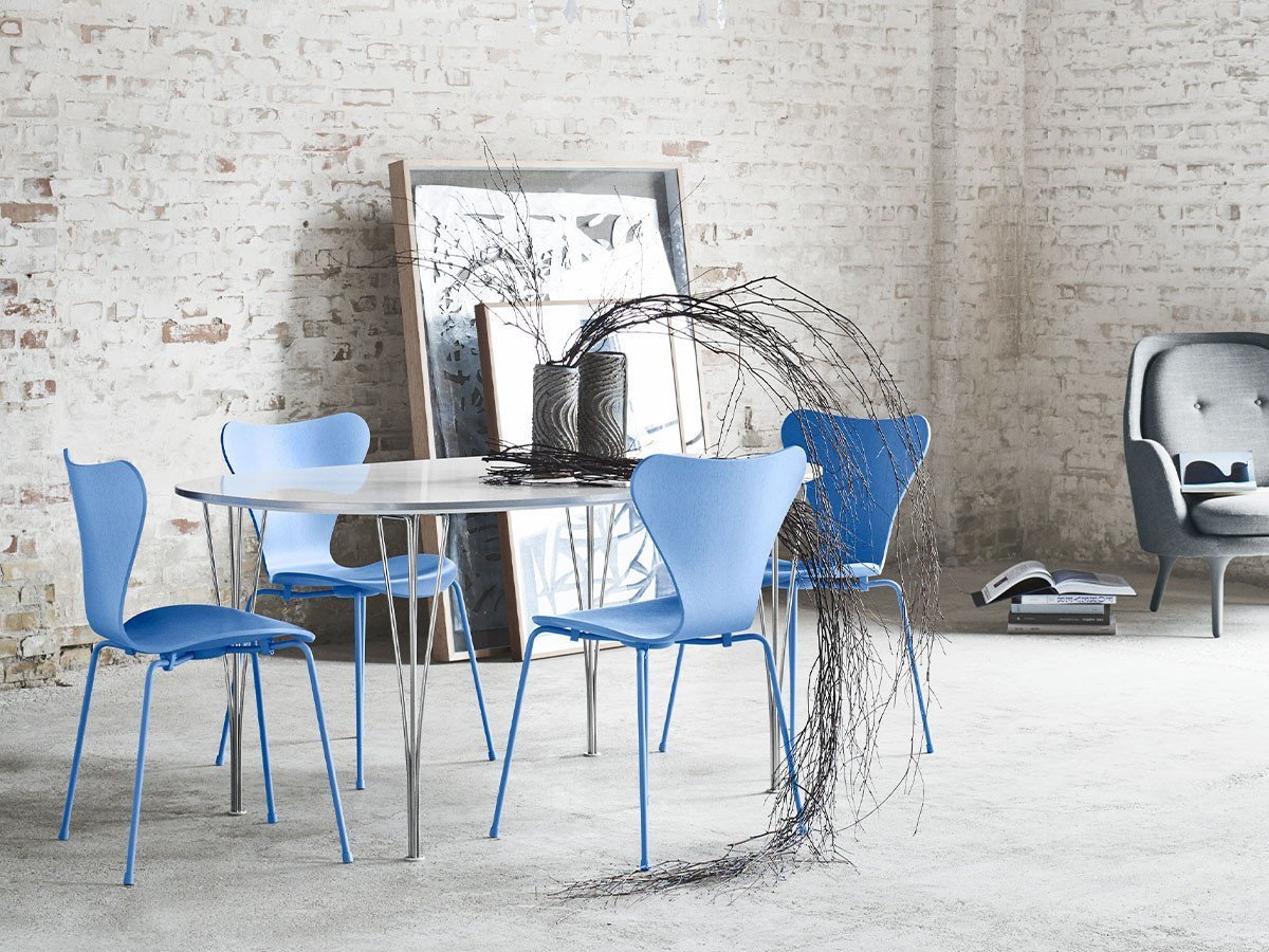 【フリッツ ハンセン/FRITZ HANSEN / GOODS】のTABLE SERIES SUPERELLIPSE / テーブルシリーズ スーパー楕円テーブル スパンレッグ B612 インテリア・キッズ・メンズ・レディースファッション・服の通販 founy(ファニー) 　テーブル　Table, Dining Table　フォルム　Silhouette, Form　ホーム・キャンプ・アウトドア・お取り寄せ　Home Living / Home & Lifestyle / Camping Gear / Outdoor Camping　家具・インテリア　Home Furniture & Interior. Stylish & Functional Living Spaces　テーブル　Dining, Coffee & Side Tables　ダイニングテーブル・食卓テーブル　Dining Tables　天板:ラミネート / ホワイト、脚部:クローム仕上|ID: prp329100004924573 ipo3291000000036951630