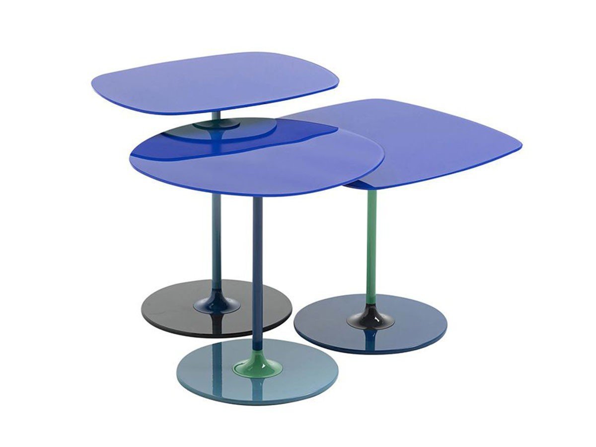 【カルテル/Kartell / GOODS】のTHIERRY / ティエリー インテリア・キッズ・メンズ・レディースファッション・服の通販 founy(ファニー) 　送料無料　Free Shipping　ガラス　Glass, Glassware　テーブル　Table, Dining Table　フレーム　Frame, Outline　ホーム・キャンプ・アウトドア・お取り寄せ　Home Living / Home & Lifestyle / Camping Gear / Outdoor Camping　家具・インテリア　Home Furniture & Interior. Stylish & Functional Living Spaces　テーブル　Dining, Coffee & Side Tables　サイドテーブル・ナイトテーブル　Side & End Tables　ブルー、サイズ:(左から)33H、45M、50L|ID: prp329100004925652 ipo3291000000036962220