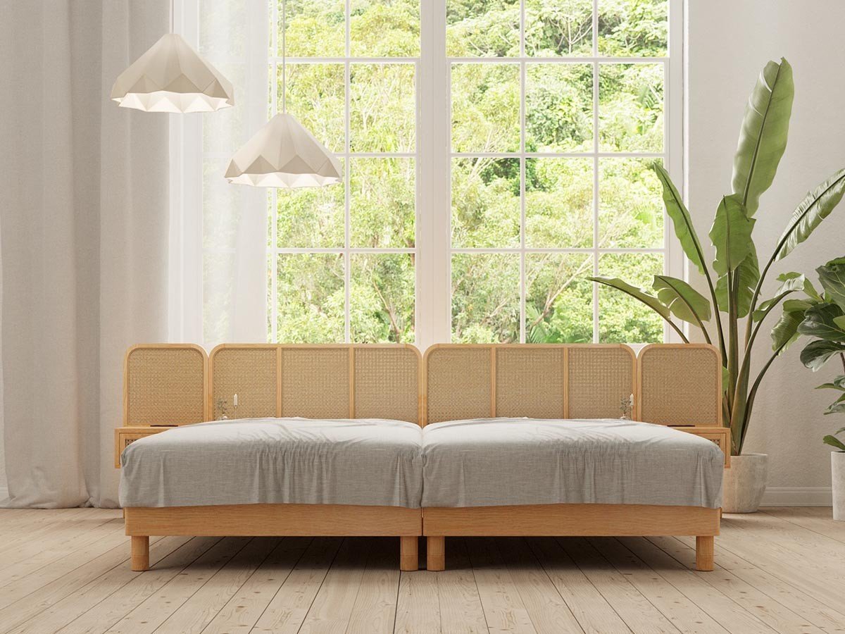 【インルーム/InRoom / GOODS】のCUNA BED / クーナ ベッドフレーム インテリア・キッズ・メンズ・レディースファッション・服の通販 founy(ファニー) 　ウッド　Wooden Design　クッション　Cushion, Throw Pillow　スプリング　Spring, Spring Collection　スマート　Smart, Elegant　ダブル　Double, Double-Breasted　デスク　Desk, Work Desk　フォルム　Silhouette, Form　フレーム　Frame, Outline　ラタン　Rattan, Woven Rattan　リゾート　Resort, Vacation Style　リラックス　Relax, Relaxed Fit　エレガント 上品　Elegant　ホーム・キャンプ・アウトドア・お取り寄せ　Home Living / Home & Lifestyle / Camping Gear / Outdoor Camping　家具・インテリア　Home Furniture & Interior. Stylish & Functional Living Spaces　ベッド　Modern Beds for Every Room　シングルベッド・1人用ベッド　Single Bed　ホーム・キャンプ・アウトドア・お取り寄せ　Home Living / Home & Lifestyle / Camping Gear / Outdoor Camping　家具・インテリア　Home Furniture & Interior. Stylish & Functional Living Spaces　ベッド　Modern Beds for Every Room　セミダブルベッド　Small Double Bed / Three-Quarter Bed　ホーム・キャンプ・アウトドア・お取り寄せ　Home Living / Home & Lifestyle / Camping Gear / Outdoor Camping　家具・インテリア　Home Furniture & Interior. Stylish & Functional Living Spaces　ベッド　Modern Beds for Every Room　ダブルベッド・2人用ベッド　Double Bed / Full Size Bed　組合せ例:ベッド(シングル)× 2、ベッドサイドパネル × 2|ID: prp329100004927362 ipo3291000000036972535