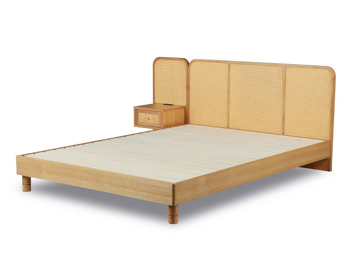 【インルーム/InRoom / GOODS】のCUNA BED / クーナ ベッドフレーム インテリア・キッズ・メンズ・レディースファッション・服の通販 founy(ファニー) 　ウッド　Wooden Design　クッション　Cushion, Throw Pillow　スプリング　Spring, Spring Collection　スマート　Smart, Elegant　ダブル　Double, Double-Breasted　デスク　Desk, Work Desk　フォルム　Silhouette, Form　フレーム　Frame, Outline　ラタン　Rattan, Woven Rattan　リゾート　Resort, Vacation Style　リラックス　Relax, Relaxed Fit　エレガント 上品　Elegant　ホーム・キャンプ・アウトドア・お取り寄せ　Home Living / Home & Lifestyle / Camping Gear / Outdoor Camping　家具・インテリア　Home Furniture & Interior. Stylish & Functional Living Spaces　ベッド　Modern Beds for Every Room　シングルベッド・1人用ベッド　Single Bed　ホーム・キャンプ・アウトドア・お取り寄せ　Home Living / Home & Lifestyle / Camping Gear / Outdoor Camping　家具・インテリア　Home Furniture & Interior. Stylish & Functional Living Spaces　ベッド　Modern Beds for Every Room　セミダブルベッド　Small Double Bed / Three-Quarter Bed　ホーム・キャンプ・アウトドア・お取り寄せ　Home Living / Home & Lifestyle / Camping Gear / Outdoor Camping　家具・インテリア　Home Furniture & Interior. Stylish & Functional Living Spaces　ベッド　Modern Beds for Every Room　ダブルベッド・2人用ベッド　Double Bed / Full Size Bed　サイズ:ダブル、床板仕様:スノコ、ベッドサイドパネル:1点追加|ID: prp329100004927362 ipo3291000000036972544