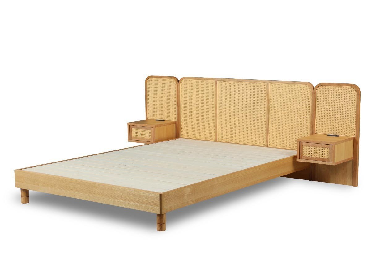 【インルーム/InRoom / GOODS】のCUNA BED / クーナ ベッドフレーム インテリア・キッズ・メンズ・レディースファッション・服の通販 founy(ファニー) 　ウッド　Wooden Design　クッション　Cushion, Throw Pillow　スプリング　Spring, Spring Collection　スマート　Smart, Elegant　ダブル　Double, Double-Breasted　デスク　Desk, Work Desk　フォルム　Silhouette, Form　フレーム　Frame, Outline　ラタン　Rattan, Woven Rattan　リゾート　Resort, Vacation Style　リラックス　Relax, Relaxed Fit　エレガント 上品　Elegant　ホーム・キャンプ・アウトドア・お取り寄せ　Home Living / Home & Lifestyle / Camping Gear / Outdoor Camping　家具・インテリア　Home Furniture & Interior. Stylish & Functional Living Spaces　ベッド　Modern Beds for Every Room　シングルベッド・1人用ベッド　Single Bed　ホーム・キャンプ・アウトドア・お取り寄せ　Home Living / Home & Lifestyle / Camping Gear / Outdoor Camping　家具・インテリア　Home Furniture & Interior. Stylish & Functional Living Spaces　ベッド　Modern Beds for Every Room　セミダブルベッド　Small Double Bed / Three-Quarter Bed　ホーム・キャンプ・アウトドア・お取り寄せ　Home Living / Home & Lifestyle / Camping Gear / Outdoor Camping　家具・インテリア　Home Furniture & Interior. Stylish & Functional Living Spaces　ベッド　Modern Beds for Every Room　ダブルベッド・2人用ベッド　Double Bed / Full Size Bed　サイズ:ダブル、床板仕様:スノコ、ベッドサイドパネル:2点追加|ID: prp329100004927362 ipo3291000000036972547