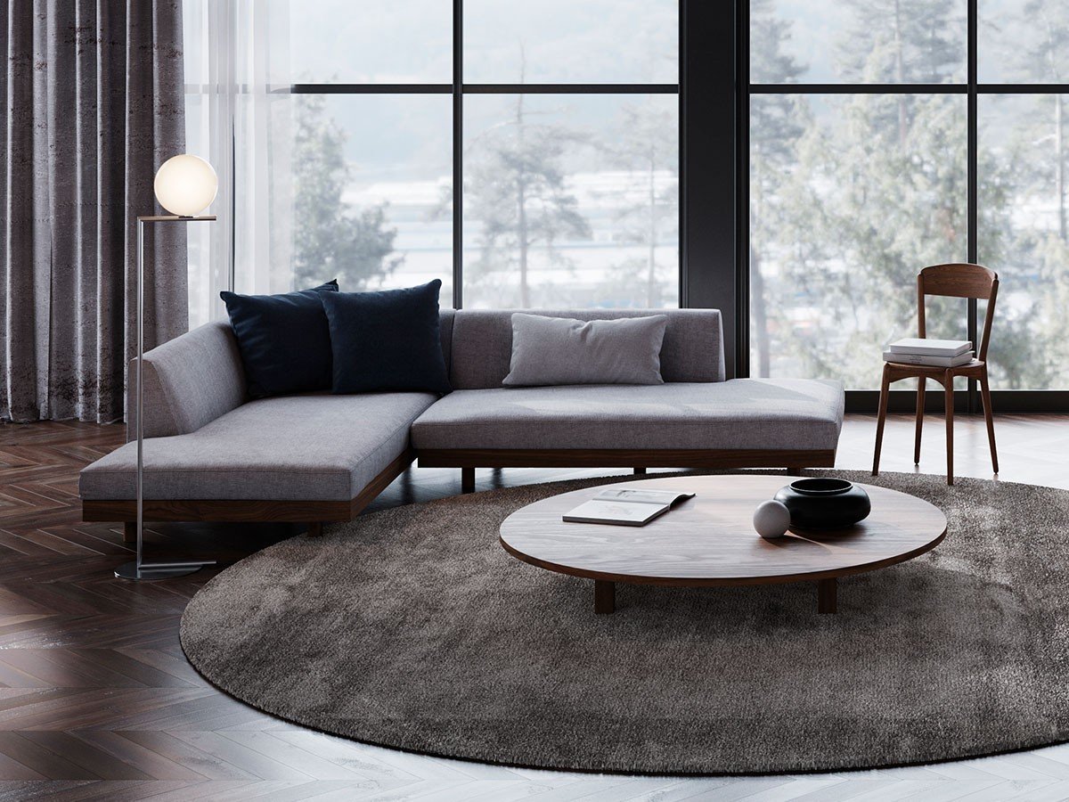 【マスターウォール/MASTERWAL / GOODS】のLAZY DANISH SOFA / レイジー デニッシュ ソファ ペニンシュラ インテリア・キッズ・メンズ・レディースファッション・服の通販 founy(ファニー) 　クッション　Cushion, Throw Pillow　シンプル　Simple, Minimal　フラット　Flat, Flat Shoes　フレーム　Frame, Outline　ビジネス 仕事 通勤　Business / Work / Commuting　ホーム・キャンプ・アウトドア・お取り寄せ　Home Living / Home & Lifestyle / Camping Gear / Outdoor Camping　家具・インテリア　Home Furniture & Interior. Stylish & Functional Living Spaces　ソファー　Couches & Sofas　張地:サブリム 50 ライトグレー(ファブリック3)、フレーム:ウォールナット、背面位置:向かって左|ID: prp329100004930525 ipo3291000000037005604