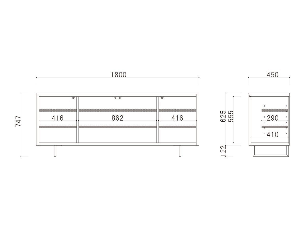 【フライミー ノワール/FLYMEe Noir / GOODS】のSideboard / サイドボード #122784 インテリア・キッズ・メンズ・レディースファッション・服の通販 founy(ファニー) 　スリム　Slim, Slim Fit　モダン　Modern, Contemporary　モノトーン　Monotone, Black and White　ホーム・キャンプ・アウトドア・お取り寄せ　Home Living / Home & Lifestyle / Camping Gear / Outdoor Camping　家具・インテリア　Home Furniture & Interior. Stylish & Functional Living Spaces　収納家具・キャビネット　Storage Furniture　サイドボード・リビング収納　Cabinet / Storage Cabinet　「幅180cm」寸法図|ID: prp329100004930844 ipo3291000000037008498