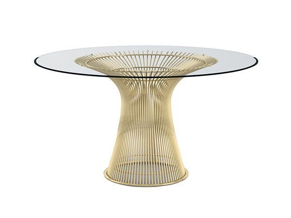 【ノル/Knoll / GOODS】のPlatner Collection Dining Table / プラットナーコレクション ダイニングテーブル インテリア・キッズ・メンズ・レディースファッション・服の通販 founy(ファニー) 　エレガント 上品　Elegant　ガラス　Glass, Glassware　コレクション　Collection, Seasonal Line　シンプル　Simple, Minimal　テーブル　Table, Dining Table　フレーム　Frame, Outline　モダン　Modern, Contemporary　ラウンド　Round, Round Neck　ワイヤー　Wire, Wired Bra　ホーム・キャンプ・アウトドア・お取り寄せ　Home Living / Home & Lifestyle / Camping Gear / Outdoor Camping　家具・インテリア　Home Furniture & Interior. Stylish & Functional Living Spaces　テーブル　Dining, Coffee & Side Tables　ダイニングテーブル・食卓テーブル　Dining Tables　天板:クリアガラス、脚部:ゴールドプレート|ID: prp329100004931397 ipo3291000000037013453