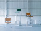 【シカク/SIKAKU / GOODS】のMEEL CHAIR / ミール チェア コール天 左:本商品、中央:張地違いの「別珍」、右:張地違いの「レザー」|ID: prp329100004938918 ipo3291000000037061273