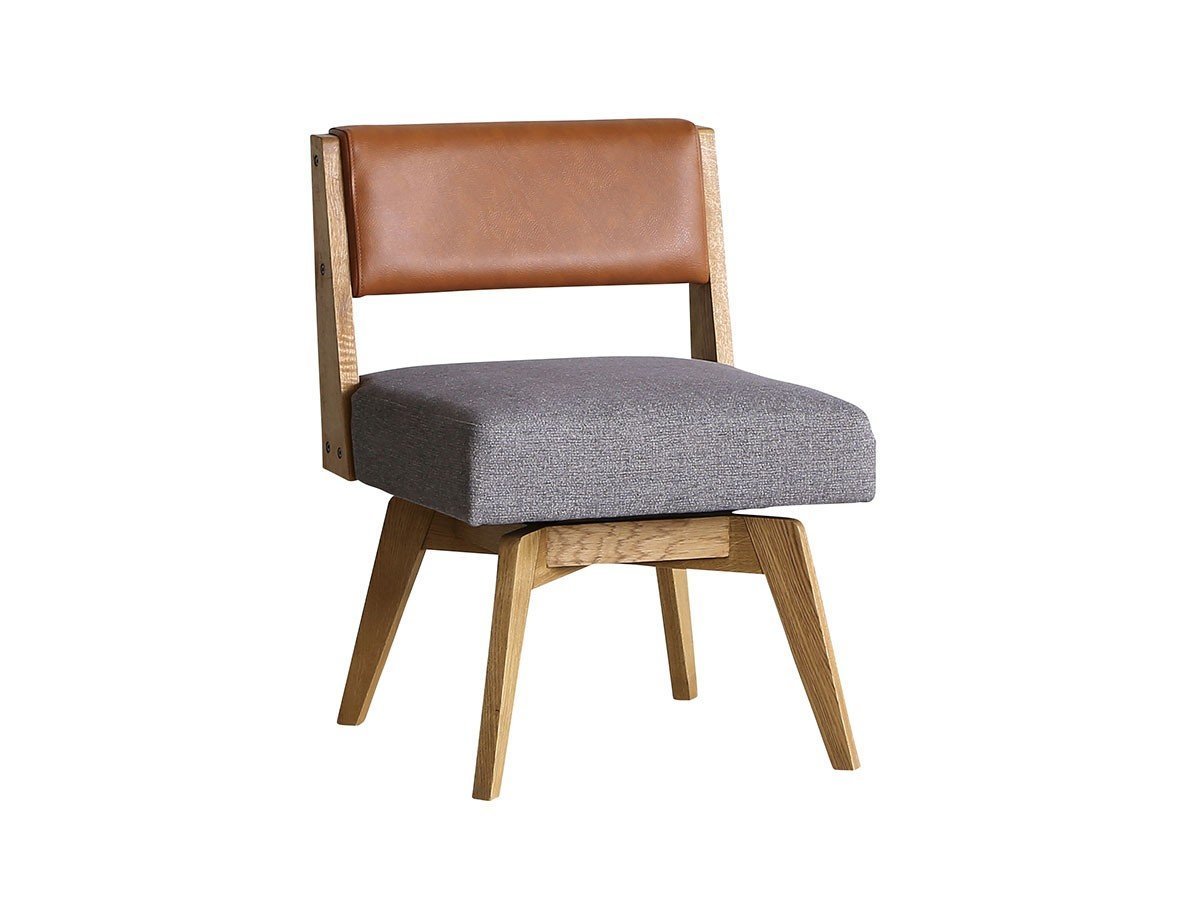 【イージーライフ/Easy Life / GOODS】のCAIN CHAIR / カイン 回転チェア 肘無(オーク材) インテリア・キッズ・メンズ・レディースファッション・服の通販 founy(ファニー) 　ファブリック　Fabric, Textile　ホーム・キャンプ・アウトドア・お取り寄せ　Home Living / Home & Lifestyle / Camping Gear / Outdoor Camping　家具・インテリア　Home Furniture & Interior. Stylish & Functional Living Spaces　チェア・椅子　Seating & Chairs　ダイニングチェア・木製チェア　Dining Chairs　張地:PVCブラウン × ICグレー、座面カバー:不要|ID: prp329100004939458 ipo3291000000037065530