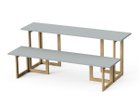 【スティール/stiiilll / GOODS】のTable Set / テーブルセット メラミン天板 ハーフ + 木脚 M サイズ違いの「メラミン天板 ハーフ + 木脚 S」と組み合わせて、ディスプレイ棚としてもご使用いただ|ID: prp329100004939781 ipo3291000000037069284