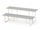 【スティール/stiiilll / GOODS】のTable Set / テーブルセット メラミンウッド天板 ハーフ + スチール脚 M サイズ違いの「メラミンウッド天板 ハーフ + スチール脚 S」と組み合わせて、ディスプレイ棚としても|ID: prp329100004939797 ipo3291000000037069389