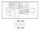 【イージーライフ/Easy Life / GOODS】のDOCK OFFICE SERIES SHELF / ドック オフィスシリーズ シェルフ(オーク) 組合せ例:デスク × 4台、シェルフ × 2台、オープンカウンター|ID: prp329100004939853 ipo3291000000037069926