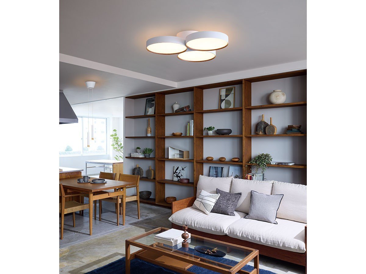 【フライミー ノワール/FLYMEe Noir / GOODS】のLED Ceiling Lamp / LED シーリングランプ #119898 インテリア・キッズ・メンズ・レディースファッション・服の通販 founy(ファニー) 　ウッド　Wooden Design　切替　Switching, Contrast Panel　シンプル　Simple, Minimal　送料無料　Free Shipping　ホーム・キャンプ・アウトドア・お取り寄せ　Home Living / Home & Lifestyle / Camping Gear / Outdoor Camping　家具・インテリア　Home Furniture & Interior. Stylish & Functional Living Spaces　ライト・照明　Lamps & Lighting Fixtures　シーリングライト・天井照明　Ceiling Light / Flush Mount Light　ホワイト + ライトウッド|ID: prp329100004940165 ipo3291000000037073938