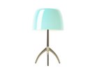 【フォスカリーニ/FOSCARINI / GOODS】のLumiere Table / ルミエール テーブル シェードターコイズ、本体シャンパン|ID: prp329100004940523 ipo3291000000037077353