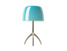 【フォスカリーニ/FOSCARINI / GOODS】のLumiere Table / ルミエール テーブル シェードターコイズ、本体シャンパン|ID: prp329100004940523 ipo3291000000037077354