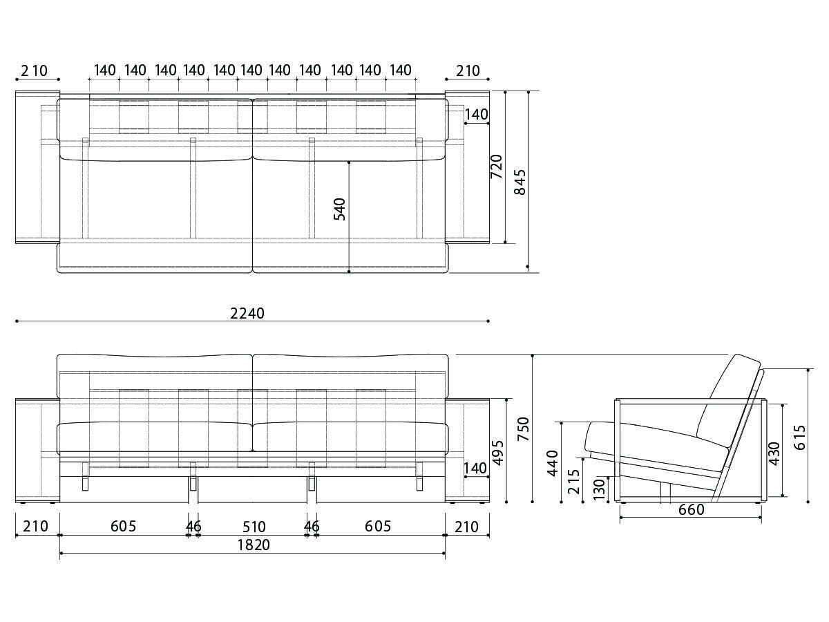 【プーロ/PURO / GOODS】のSOFA / ソファ インテリア・キッズ・メンズ・レディースファッション・服の通販 founy(ファニー) 　クッション　Cushion, Throw Pillow　タオル　Towel, Bath Towel　ファブリック　Fabric, Textile　フェザー　Feather, Feather Detail　フォーム　Form　フランス　France, French　フレーム　Frame, Outline　モダン　Modern, Contemporary　リラックス　Relax, Relaxed Fit　ホーム・キャンプ・アウトドア・お取り寄せ　Home Living / Home & Lifestyle / Camping Gear / Outdoor Camping　家具・インテリア　Home Furniture & Interior. Stylish & Functional Living Spaces　ソファー　Couches & Sofas　寸法図「幅224cm」|ID: prp329100004940827 ipo3291000000037080115