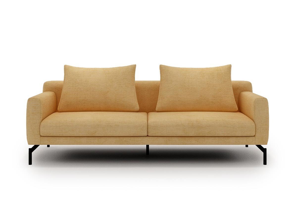 【フランネルソファ/FLANNEL SOFA / GOODS】のLENIS 3P SOFA / レニス 3人掛けソファ インテリア・キッズ・メンズ・レディースファッション・服の通販 founy(ファニー) 　クッション　Cushion, Throw Pillow　シンプル　Simple, Minimal　スタンダード　Standard, Basic　パイピング　Piping, Trim Design　フォルム　Silhouette, Form　ポケット　Pocket, Pocket Detail　モダン　Modern, Contemporary　リラックス　Relax, Relaxed Fit　ホーム・キャンプ・アウトドア・お取り寄せ　Home Living / Home & Lifestyle / Camping Gear / Outdoor Camping　家具・インテリア　Home Furniture & Interior. Stylish & Functional Living Spaces　ソファー　Couches & Sofas　張地:HUシリーズ マスタード(グループ4)、脚部ブラック焼付塗装|ID: prp329100004940952 ipo3291000000037081771