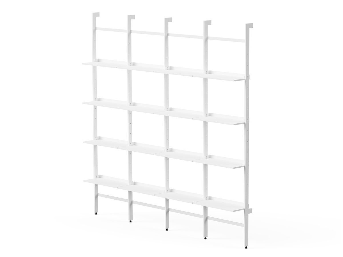 【スティール/stiiilll / GOODS】のShelf quad 16plate set / シェルフ 4台 16段 セット インテリア・キッズ・メンズ・レディースファッション・服の通販 founy(ファニー) 　スリム　Slim, Slim Fit　フォルム　Silhouette, Form　フレーム　Frame, Outline　プレート　Plate, Dish　モダン　Modern, Contemporary　ホーム・キャンプ・アウトドア・お取り寄せ　Home Living / Home & Lifestyle / Camping Gear / Outdoor Camping　家具・インテリア　Home Furniture & Interior. Stylish & Functional Living Spaces　収納家具・キャビネット　Storage Furniture　シェルフ・オープンラック・収納棚　Open Shelf Rack　取付仕様:壁面ビス固定、ホワイト|ID: prp329100004941073 ipo3291000000037083365