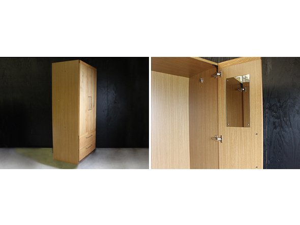 【アデペシュ/a.depeche / GOODS】のcadeal wardrobe 2door with drawer / カデル ワードローブ 2ドア+ドロワー インテリア・キッズ・メンズ・レディースファッション・服の通販 founy(ファニー) 　ボックス　Boxy, Box Shape　ホーム・キャンプ・アウトドア・お取り寄せ　Home Living / Home & Lifestyle / Camping Gear / Outdoor Camping　家具・インテリア　Home Furniture & Interior. Stylish & Functional Living Spaces　収納家具・キャビネット　Storage Furniture　収納キャビネット・扉付き棚　Cabinet / Storage Cabinet　掛ける収納と畳む収納を兼ね備えているのが魅力。右扉の内側には鏡が取り付けられています。|ID: prp329100004941121 ipo3291000000037083962