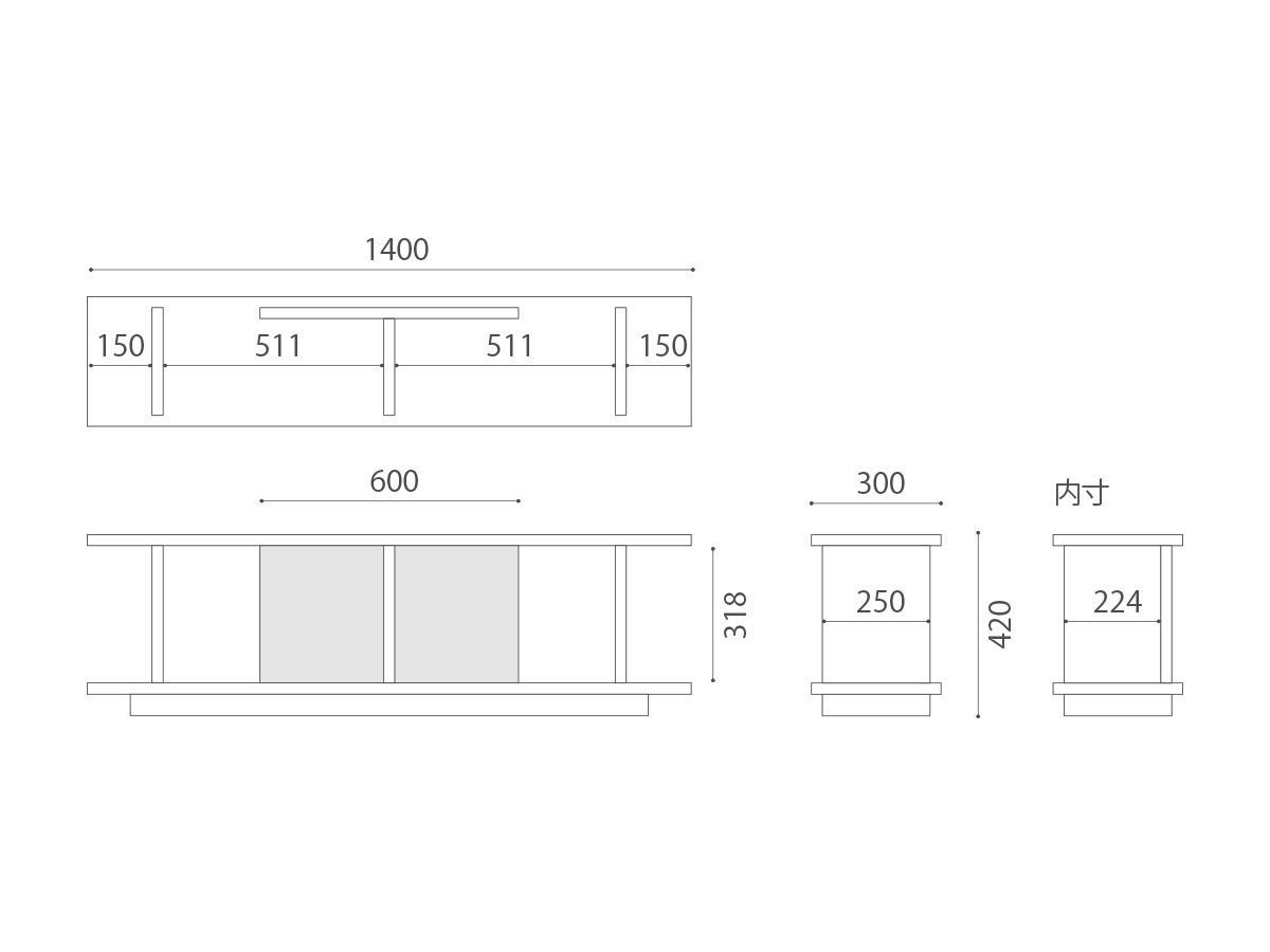 【マスターウォール/MASTERWAL / GOODS】のDANISH SHELF / デニッシュ シェルフ インテリア・キッズ・メンズ・レディースファッション・服の通販 founy(ファニー) 　ウッド　Wooden Design　テーブル　Table, Dining Table　ホーム・キャンプ・アウトドア・お取り寄せ　Home Living / Home & Lifestyle / Camping Gear / Outdoor Camping　家具・インテリア　Home Furniture & Interior. Stylish & Functional Living Spaces　テーブル　Dining, Coffee & Side Tables　サイドテーブル・ナイトテーブル　Side & End Tables　ホーム・キャンプ・アウトドア・お取り寄せ　Home Living / Home & Lifestyle / Camping Gear / Outdoor Camping　家具・インテリア　Home Furniture & Interior. Stylish & Functional Living Spaces　収納家具・キャビネット　Storage Furniture　シェルフ・オープンラック・収納棚　Open Shelf Rack　寸法図(幅140cm)|ID: prp329100004941203 ipo3291000000037084596
