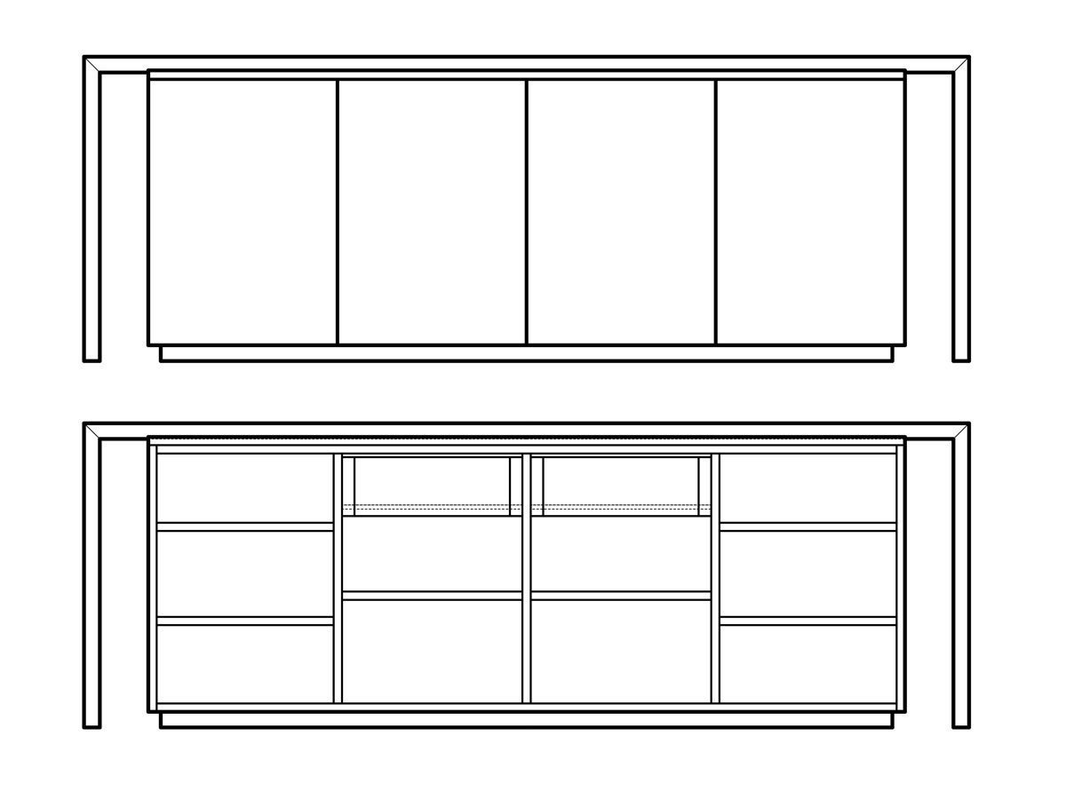 【マツオカ/MATSUOKA / GOODS】のWEDGE SIDEBOARD / ウェッジ サイドボード インテリア・キッズ・メンズ・レディースファッション・服の通販 founy(ファニー) 　ウェッジ　Wedge Heels　エレガント 上品　Elegant　シンプル　Simple, Minimal　フレーム　Frame, Outline　ホーム・キャンプ・アウトドア・お取り寄せ　Home Living / Home & Lifestyle / Camping Gear / Outdoor Camping　家具・インテリア　Home Furniture & Interior. Stylish & Functional Living Spaces　収納家具・キャビネット　Storage Furniture　サイドボード・リビング収納　Cabinet / Storage Cabinet　扉内には引出し2杯、可動棚板6枚が設けられています。|ID: prp329100004941209 ipo3291000000037084618