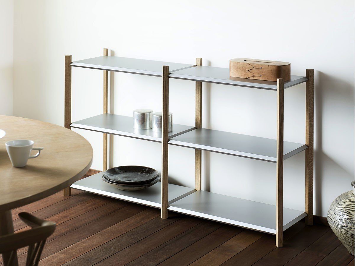 【フルクラム/Fulcrum / GOODS】のBaguette shelf 6shelves / バゲットシェルフ 3段 × 2列 インテリア・キッズ・メンズ・レディースファッション・服の通販 founy(ファニー) 　シルバー　Silver, Metallic Silver　シンプル　Simple, Minimal　テクスチャー　Texture, Textured Fabric　メタリック　Metallic, Shiny Finish　送料無料　Free Shipping　ホーム・キャンプ・アウトドア・お取り寄せ　Home Living / Home & Lifestyle / Camping Gear / Outdoor Camping　家具・インテリア　Home Furniture & Interior. Stylish & Functional Living Spaces　収納家具・キャビネット　Storage Furniture　シェルフ・オープンラック・収納棚　Open Shelf Rack　シルバー|ID: prp329100004941289 ipo3291000000037085232